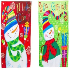 Funky Winter Friends Christmas Banner 2 Sided Flag
