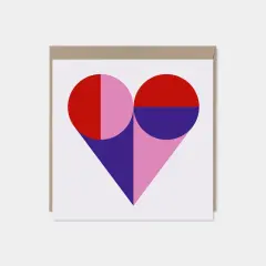 Colorful Geometric Heart Love Card