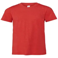 Bella + Canvas&reg; Youth CVC Jersey Crewneck Short Sleeve T-Shirt HEATHER RED
