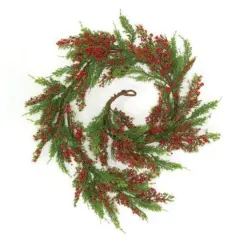 Merry Red Berries & Cedar Garland 5 Ft