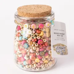 RELAX Metallic Gold Multicolor Letter Bead Jar