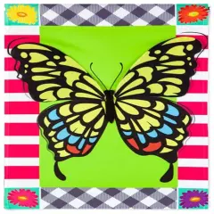 Butterfly Plaid Garden Flag 2 Sided Applique