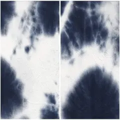 Real Tie Dye Rayon Spandex Knit Fabric 1 Yard Soft Stretch Lightweight 59" Wide Navy