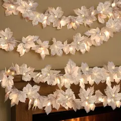 4 Pack 80 LED Fall Garland with Lights - 26 Ft