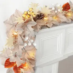 6Ft Pre-Lit Fall Garland