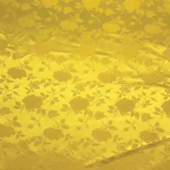 1 Yard Yellow Jacquard Satin Fabric Reversible Material for Table Overlays Curtains Garments 58/60 Inches Width