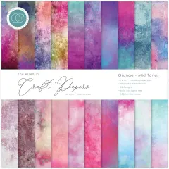 Craft Consortium Double-Sided Paper Pad 12"X12" 20/Pkg-Grunge - Mid Tones