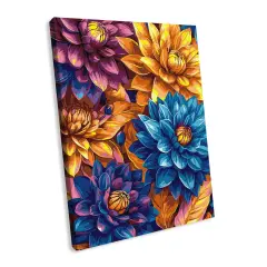 Painting by Numbers kit Bright dahlias with extra metallic paints KHO3305