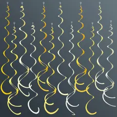 36Pcs Yellow Hanging Swirl Decorations
