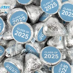 324ct Light Blue Graduation Stickers Class of 2025 for Hershey's Kisses or Mints (3 Sheets - 324 Stickers) Party Favors - By Just Candy