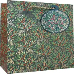 Pack/6: Holly Tapestry Gift Bag - 8 x 4 x 10"
