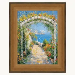 Wide Scoop Brushed Gold Picture Frame 28x40 frame