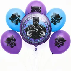 Marvel Avengers Black Panther Balloon Bouquet with 5 Latex Balloons and 1 Foil Balloon