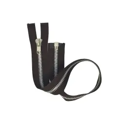Zipper &ndash; Brown 10MM Aluminum Open Bottom 23"