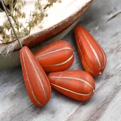 22x11mm Copper Washed Opaline Melon Drop Beads