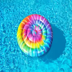 Swimline Inflatable Spiral Tie Dye Floating Island Pool Float - 65" Multi