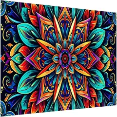 Large Diamond Art Kits for Adults - 5D Mandala Diamond Painting Kits for Adults, DIY Full Drill Large Mandala Diamond Art Painting, Gem Painting Kit for Home Wall Decor 27.5 X 15.7 Inch