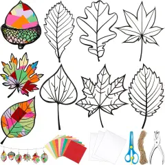 18 Pcs Thanksgiving Fall Paper Cr aft, 20 PVC Contact Paper and 30 Colored Cellophane for Kids