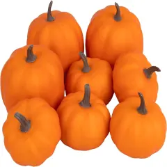 Orange Artificial Pumpkins 8 PCS