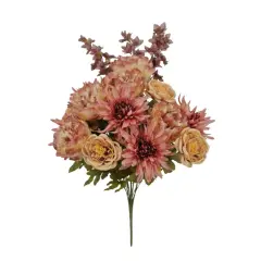 27" Mauve Artificial Peony Mum Rose Bush &ndash; Fall Faux Flower Stems-85205-MV