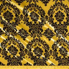 1 Yard Durable Flocked Taffeta Fabric for Weddings, Drapery & Creative Projects Yellow
