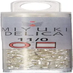 Miyuki DB041 7.2gm Delica Seed Beads, Size 11/0, Silver Lined Crystal