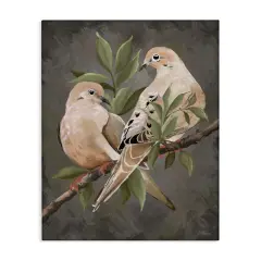 Stupell Industries Bird Pair on Grey Canvas Wall Art Design by Cat Thurman Designs