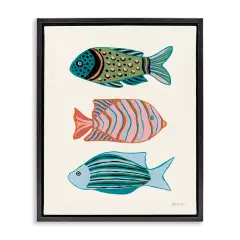 Stupell Industries Bright Tropical Fish Floater Framed Canvas Wall Art Design by Yvette St. Amant