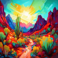 Paint by Numbers for Adults Desert Scene Oil Painting Paint by Numbers for Beginners Cactus Colorful Sky Paint by Numbers Kit DIY Oil Painting