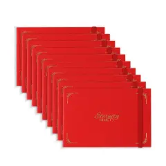 New York Central Eternity Ninety Flat Book- 6x4" Sketch Watercolor Journal, Pack of 10- Red Soft Paperback - Watercolor Sketchbook w/ Elastic Band, 100 Total Sheets 100% Cotton, 90 lb Cold-Pressed
