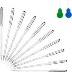 50PCS Sewing Machine Needles, Universal Sewing Needles for Singer, Brother, Bernina, Kenmore, Janome, Schmetz, Easy Thread with 2PCS Needle Threaders, Size 9 11 14 16 18