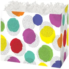 Pack/6: Dynamic Dots Basket Box - 10-1/4 x 6 x 7-1/2"