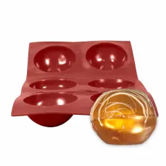 6 Cavity Round Chocolate Bomb Silicone Mold