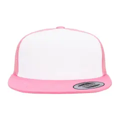 YP Classics&reg; Adult Trucker with White Front Panel Cap PINK/ WHT/ PINK