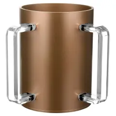 Lucite Wash Cup Gold With Clear Handle