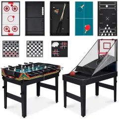 Best Choice Products 13-in-1 Combo Game Table Set w/ Ping Pong, Foosball, Basketball, Air Hockey, Archery Arcade