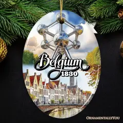 Charming Belgium Christmas Ornament, Iconic Landmarks and Cultural Heritage Gift for Travel Lovers