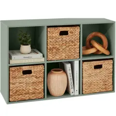 Best Choice Products 6-Cube Bookshelf, 11in Display Storage System, Organizer w/ Removable Back Panels Sage