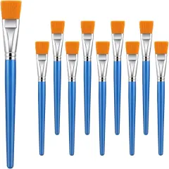 20 Pcs 1 Inch Flat Paint Brushes, Multi-type (Acrylic, Oil, Gouache, Watercolor), Blue, Nylon, 2.5cm/1 Inch, 21.5cm/8.46 Inch, Easy to Clean, Suitable for Acrylic, Watercolor, Oil Painting