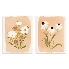 Stupell Industries Wildflower & Daisy Treasures 2pc Wall Plaque Set By Katrina Pete