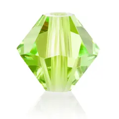 Preciosa 6mm Czech Crystals Bicone Rondelle Beads, 36pcs Limecicle