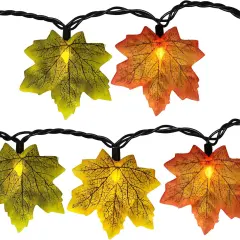 Fall Maple Leaf String Lights - 13.6Ft LED (Yellow Orange Green Leaf)