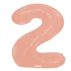 34" Numeral 2 Balloon - Rose Gold, 1ct