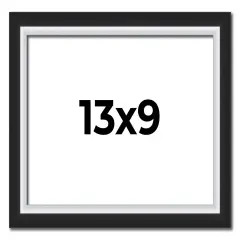 Photo Size Flat Silver Picture Frame - UV Acrylic, Foam Board Backing, Hanging Hardware