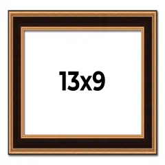 Photo Size Weathered Gold Picture Frame - UV Acrylic, Foam Board Backing, Hanging Hardware