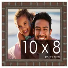 10x8 Modern Bamboo Picture Frame with UV-Resistant Acrylic & Acid Free Backing, Available in5 Finishes - Gold, Silver, Brown, Black, and Natural