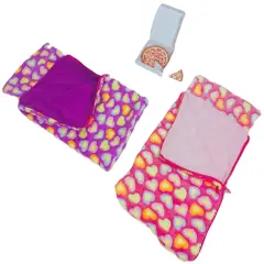The Queen's Treasures 18" Doll 4 Piece Sleeping Bag Set with Pizza.