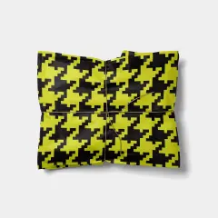 Yellow Oversized Houndstooth Gift Wrap