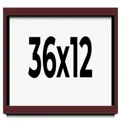 Panoramic Shadow Box 1.5" Depth Brown Picture Frame - UV Acrylic, Backing, Hanging Hardware