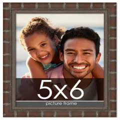 5x6 Modern Bamboo Picture Frame with UV-Resistant Acrylic & Acid Free Backing, Available in5 Finishes - Gold, Silver, Brown, Black, and Natural